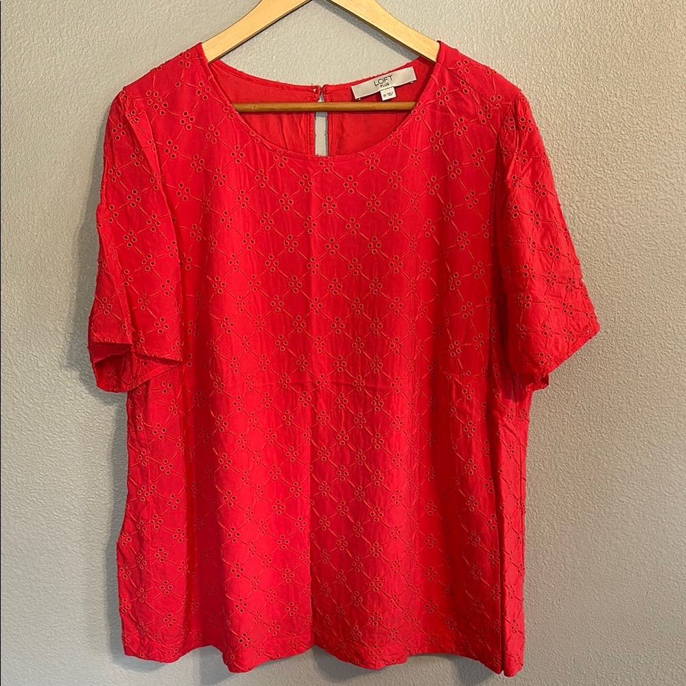 Loft Coral Eyelet Women's Top